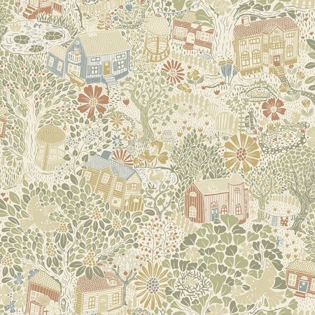 Manhattan Comfort Gainesville Bygga Bo Neutral Woodland Village 33 ft L X 209 in W Wallpaper BR4111-63001
